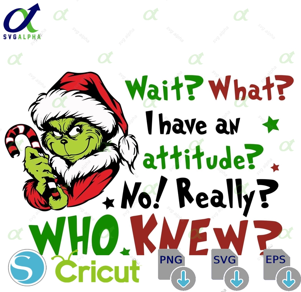 Funny Grinch Attitude Shirt - Wait What Who Knew Christmas Holiday Tee
